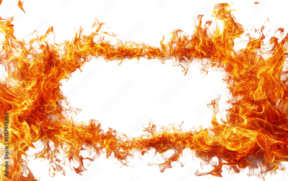 Fiery Flames with Empty Center for Creative Use Isolated on transparent background Fiery Flames with Empty Center for Creative Use Isolated on transparent background