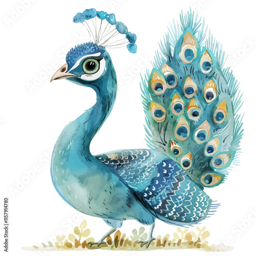 A delightful image of a peacock chick exploring the garden, highlighting its curiosity and charm.

