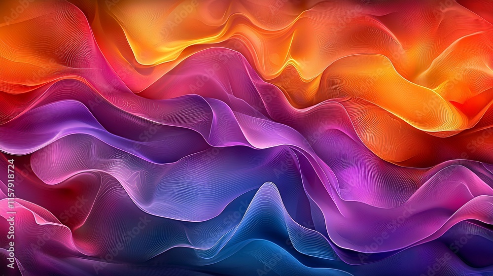 Fototapeta premium Abstract colorful flowing waves, vibrant gradient.