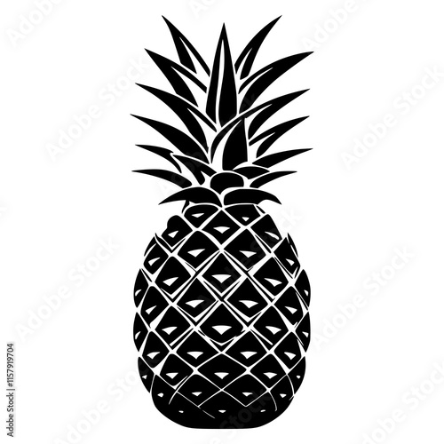 Iconic Black and White Pineapple - High-Quality Minimalist Art for Decor, Ads, and Digital Projects