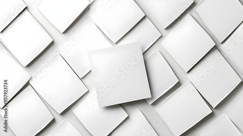 Wallpaper Mural Modern White Tiles Arrangement with One Centered Square Tile Torontodigital.ca