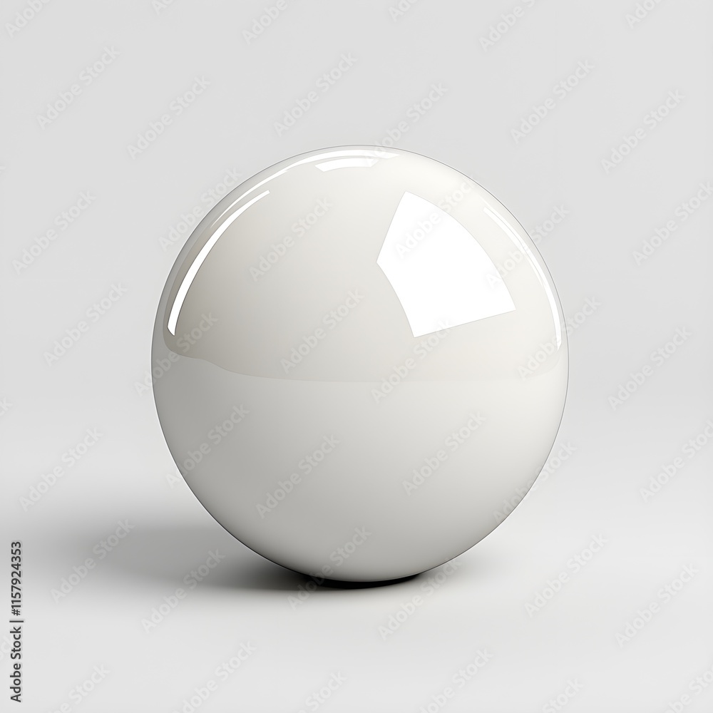 Shiny White Sphere on Minimalist Background with Soft Shadows Shiny White Sphere on Minimalist Background with Soft Shadows