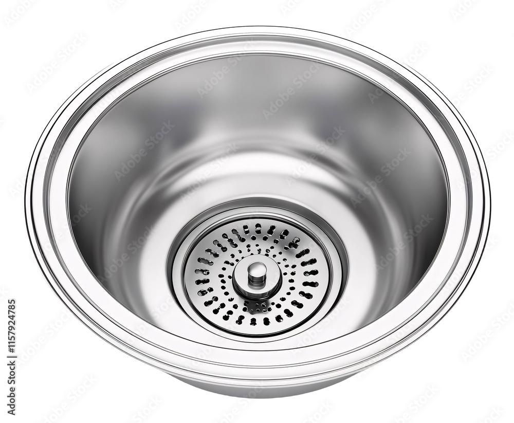 Kitchen Sink Strainer for Easy Draining - Isolated on White Background Kitchen Sink Strainer for Easy Draining - Isolated on White Background