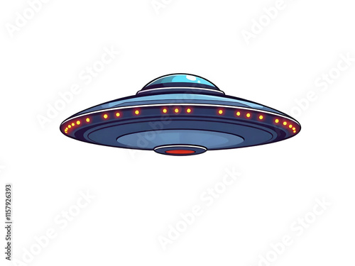 cartoon ufo spaceship on a transparant background
