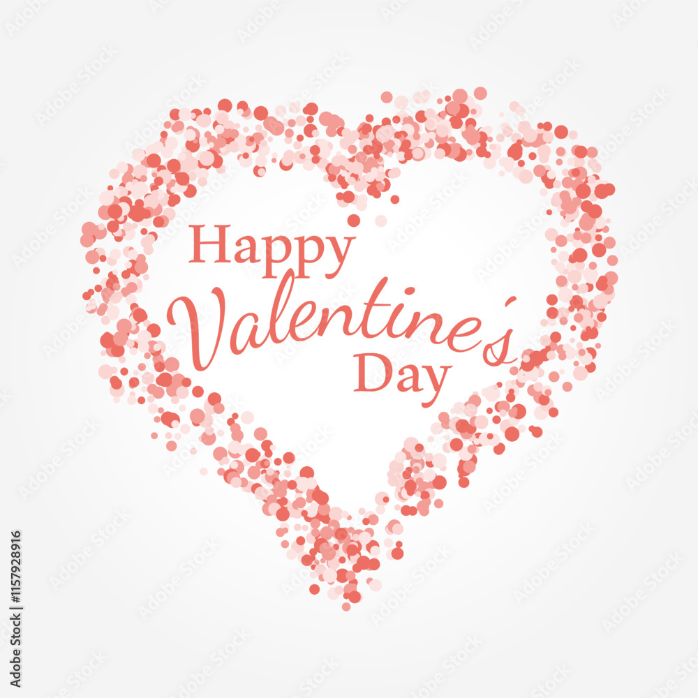 Valentine's Day card. minimal vector illustration with a heart-shaped frame made of lots of pink bubbles and text. cute composition for background, greeting, invitation, banner, frame with copy space Valentine's Day card. minimal vector illustration with a heart-shaped frame made of lots of pink bubbles and text. cute composition for background, greeting, invitation, banner, frame with copy space