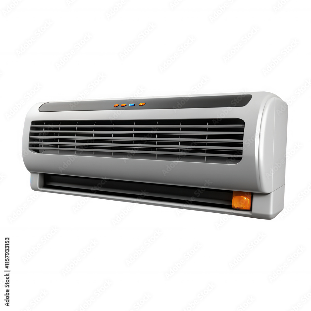 A sleek and modern air conditioning unit displayed against a transparent background, showcasing its design and functionality effectively. A sleek and modern air conditioning unit displayed against a transparent background, showcasing its design and functionality effectively.