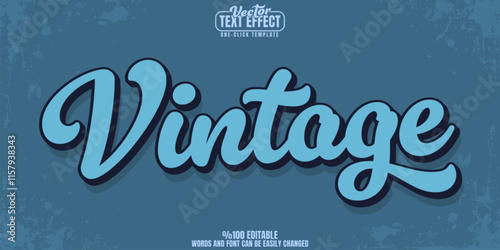 Retro editable text effect, customizable 80s and vintage 3d font style