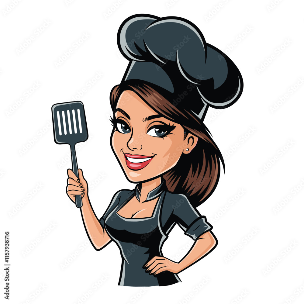 African American Female Chef Vector - Stylish Culinary Character Design African American Female Chef Vector - Stylish Culinary Character Design