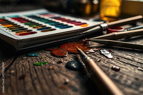 Paintbrush and Watercolor Macro