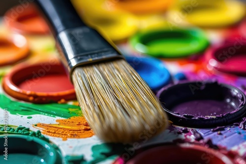 Paintbrush and Watercolor Macro