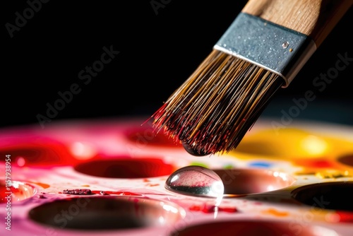 Paintbrush and Watercolor Macro