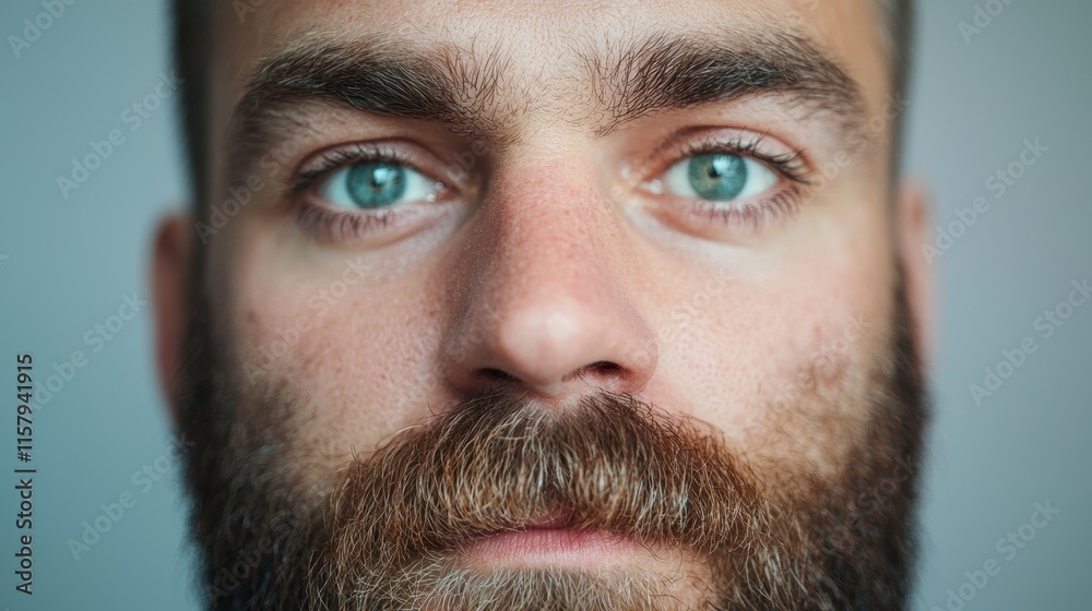 Close-Up Artistic Portrait of a Man with Blue Eyes Close-Up Artistic Portrait of a Man with Blue Eyes