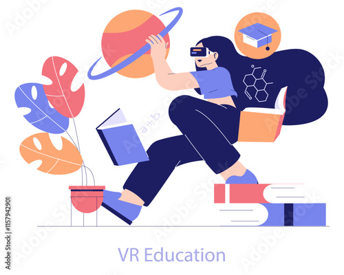 Edtech. Flat Vector Illustration