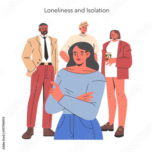 Women Midlife Crisis. Flat Vector Illustration