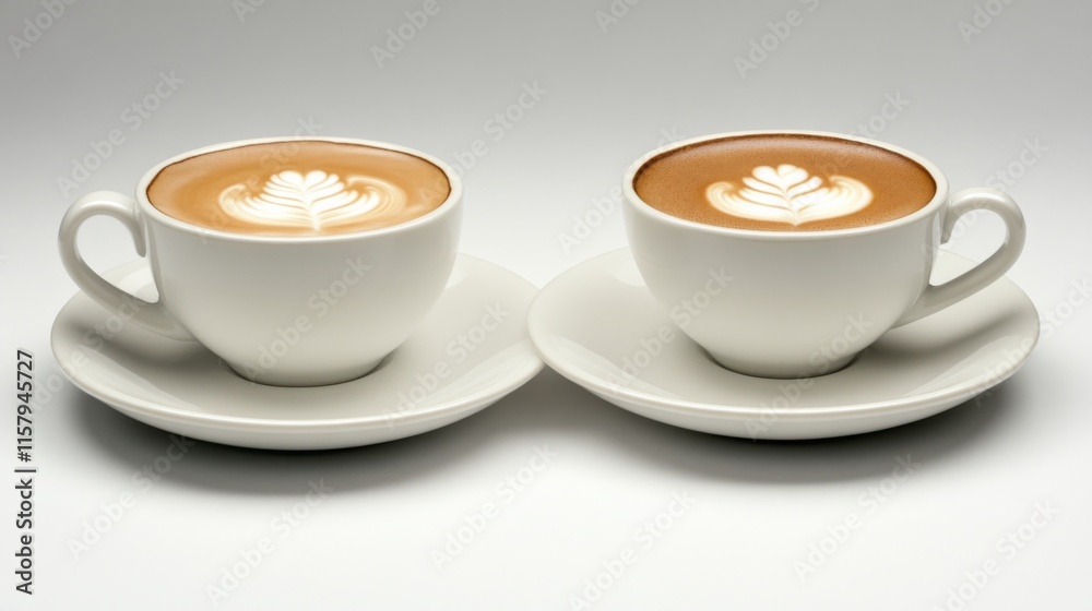 Artistic Coffee Presentation on Clean Background Artistic Coffee Presentation on Clean Background