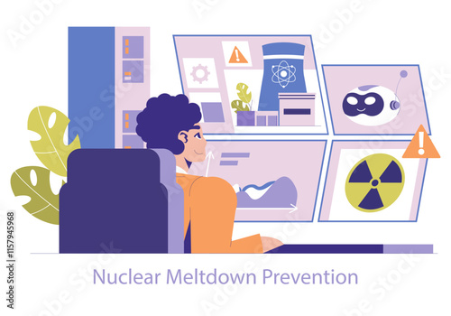 Nuclear Power. Flat Vector Illustration