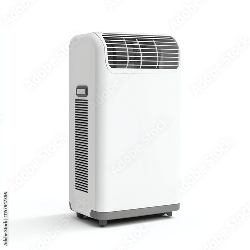 Portable air conditioner unit, white isolate background