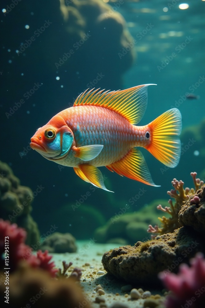 Eine Scholle bunter Fische schwimmt zusammen in der Koralle, gew?sser, tierwelt, farbenfroh Eine Scholle bunter Fische schwimmt zusammen in der Koralle, gew?sser, tierwelt, farbenfroh