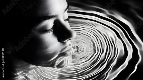 Person closing their eyes briefly before taking a sip of water practicing mindful presence