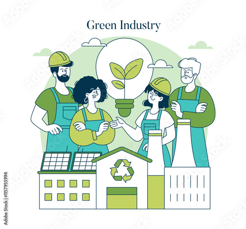 Green Infrastructure. Flat Vector Illustration