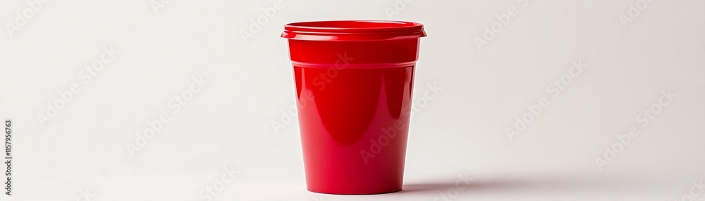 Red plastic cup on a white isolated background. Red plastic cup on a white isolated background.