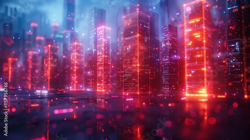 Craft a neon display of political interactions symbols, featuring illuminated