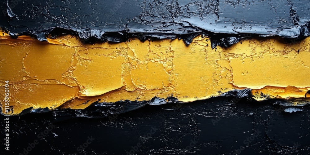 Dynamic abstract art textured yellow and black palette contemporary artwork studio close-up view modern design Dynamic abstract art textured yellow and black palette contemporary artwork studio close-up view modern design