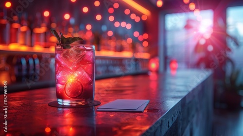 Create a series of neon networking symbols, including shining business