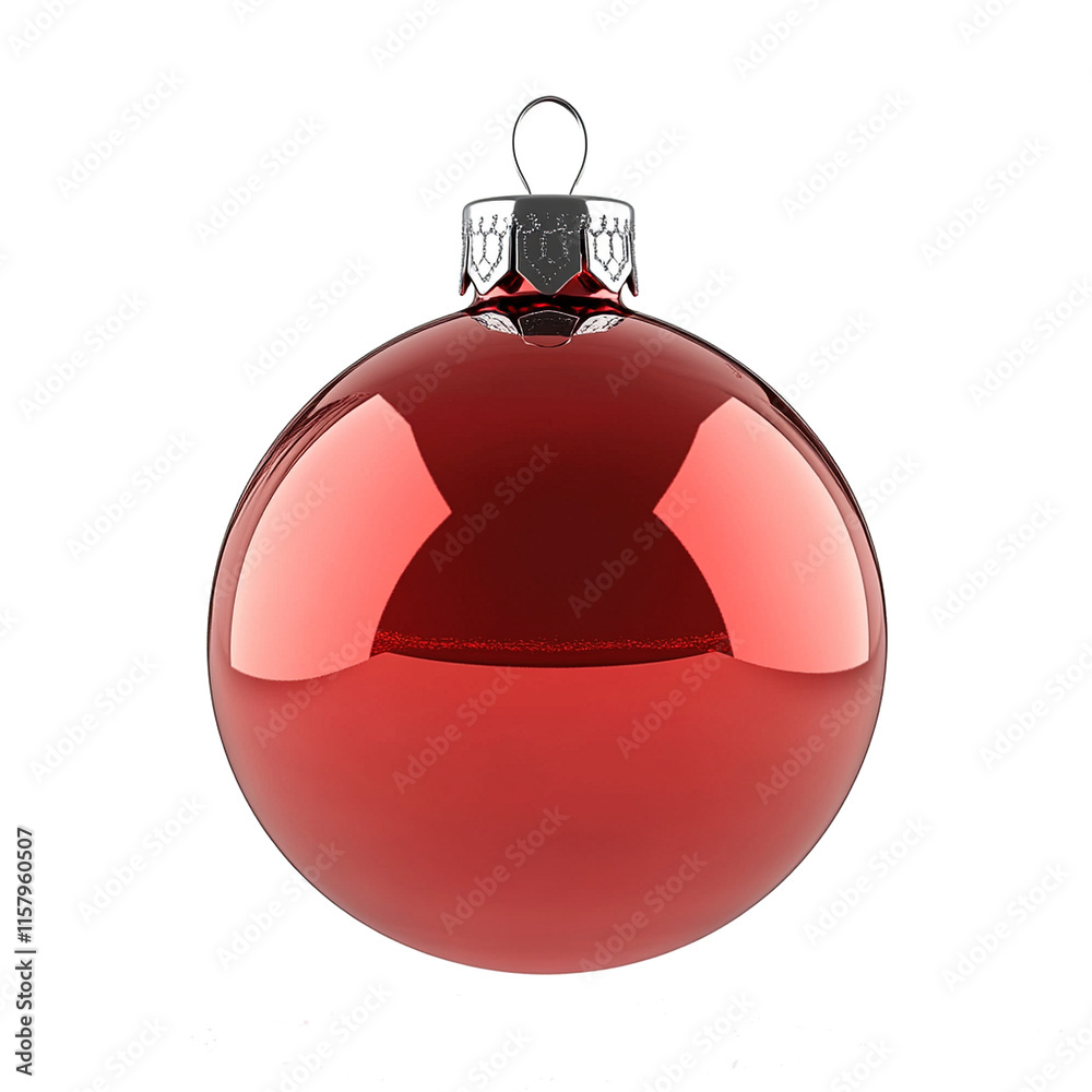 Obraz premium Red christmas ball no background