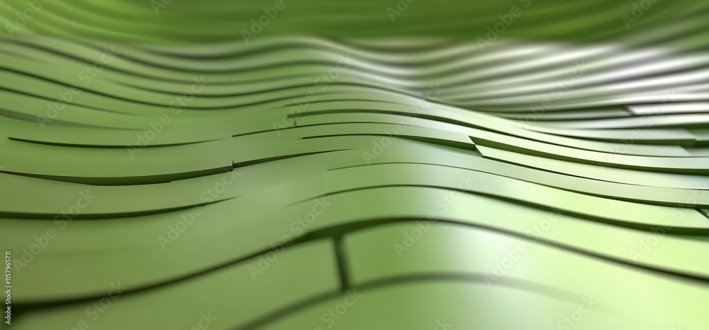 Abstract green wave pattern creating a sense of movement and depth. Abstract green wave pattern creating a sense of movement and depth.