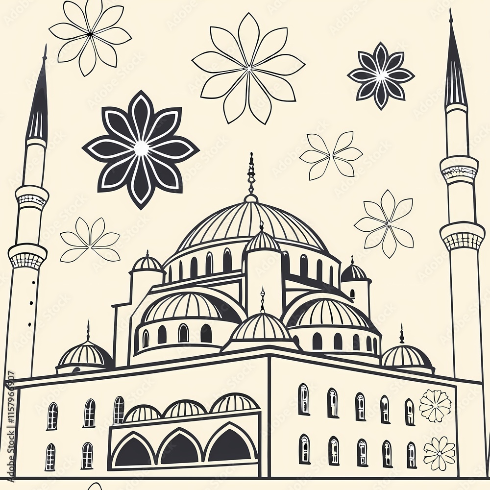 Fototapeta premium blue mosque city