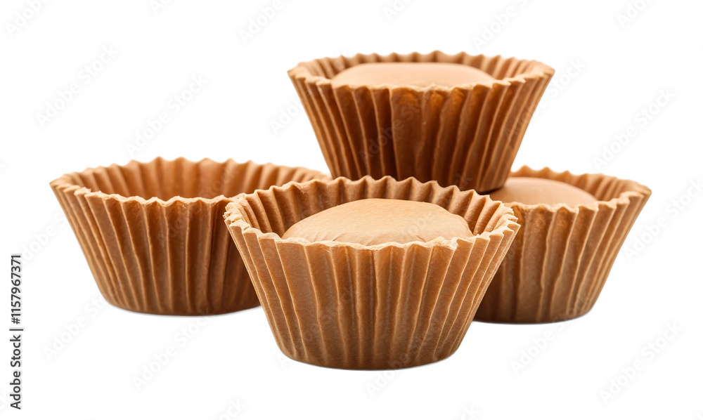 Muffin Tin Liner Set for Mess-Free Baking - Isolated on White Background Muffin Tin Liner Set for Mess-Free Baking - Isolated on White Background