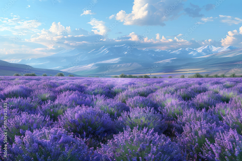 blue lavender flowers blossoming on vast field in peaceful summer farmland.,. blue lavender flowers blossoming on vast field in peaceful summer farmland.,.
