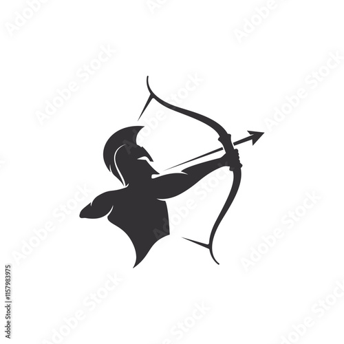spartan archer logo vector. Warrior logo vector icon, Sparta vector icon illustration