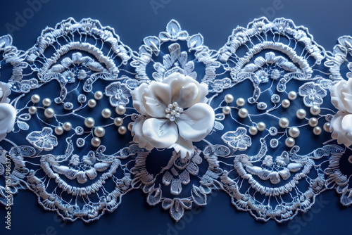 Abstract Lace Ribbon Vertical Seamless Pattern. ,.     