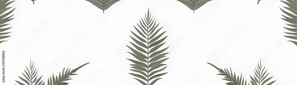 Elegant Green Palm Fronds on White Background, Perfect for Tropical Themed Designs and Summer Vibes. Elegant Green Palm Fronds on White Background, Perfect for Tropical Themed Designs and Summer Vibes.