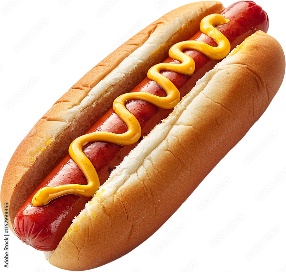 hotdog with mustard sausage
