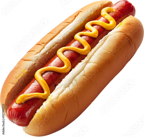 Obraz na płótnie hotdog with mustard sausage w salonie