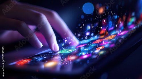 A close-up of hands typing on a laptop with productivity apps on the screen.