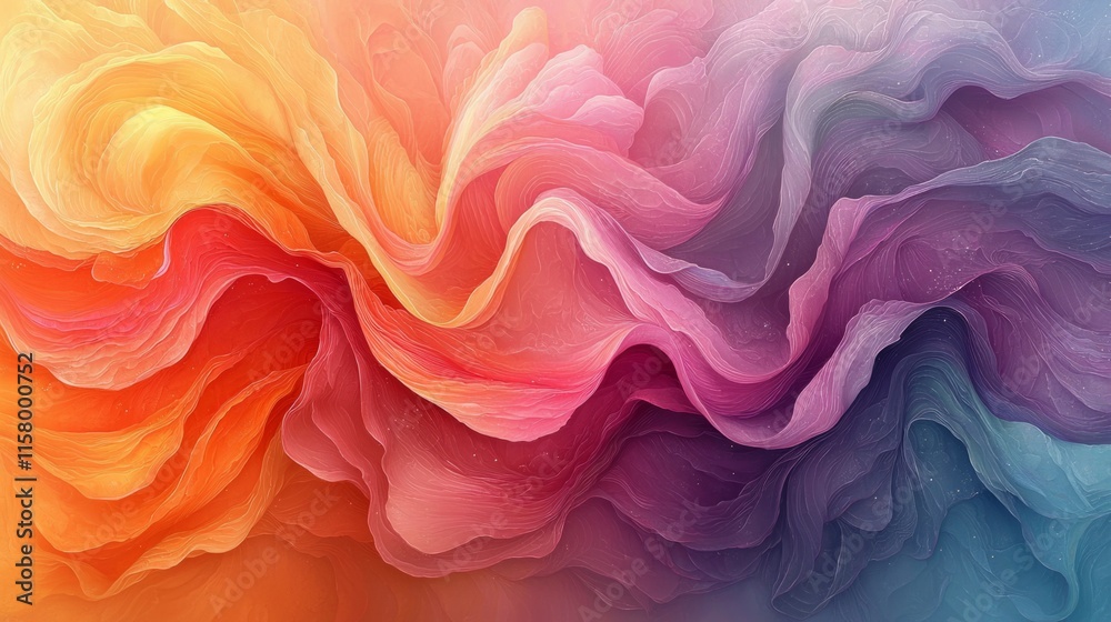 Obraz premium Abstract representation of Easter, pastel colors, swirling patterns, springtime energy, flowing lines