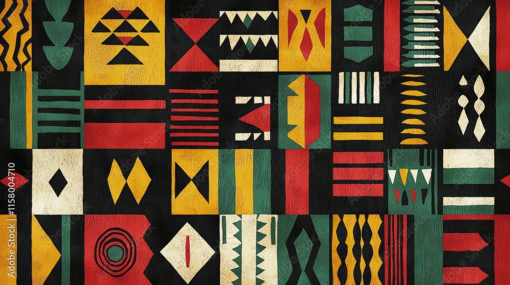 Vibrant African Geometric Textile Design: A Colorful Tapestry of Cultural Heritage Vibrant African Geometric Textile Design: A Colorful Tapestry of Cultural Heritage