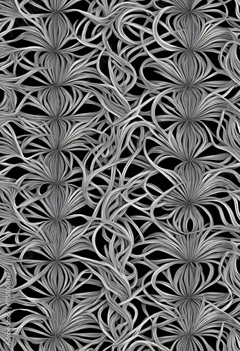 Abstract Gray Floral Pattern Design Background