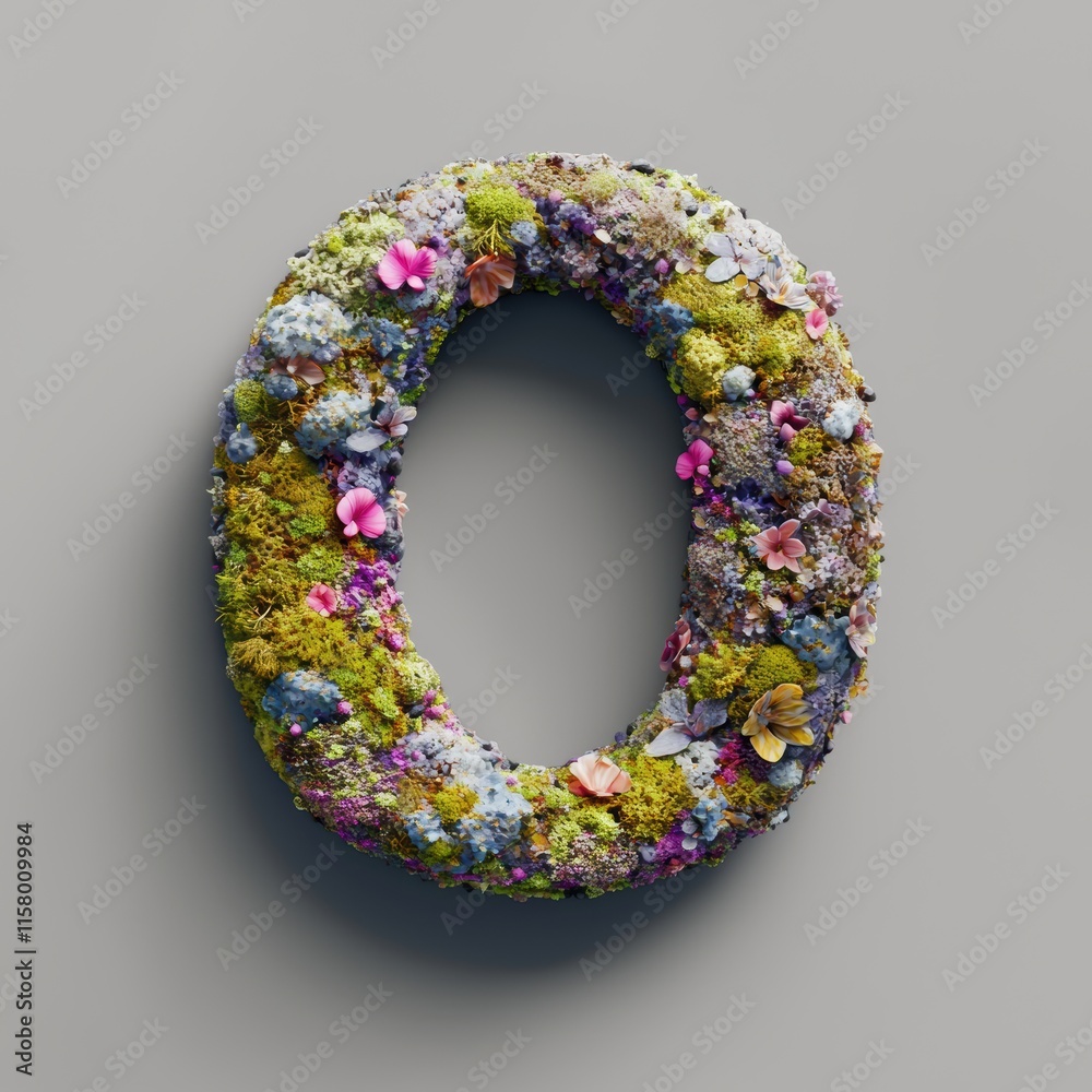 Organic 3D Letter O with Natural Textures Organic 3D Letter O with Natural Textures