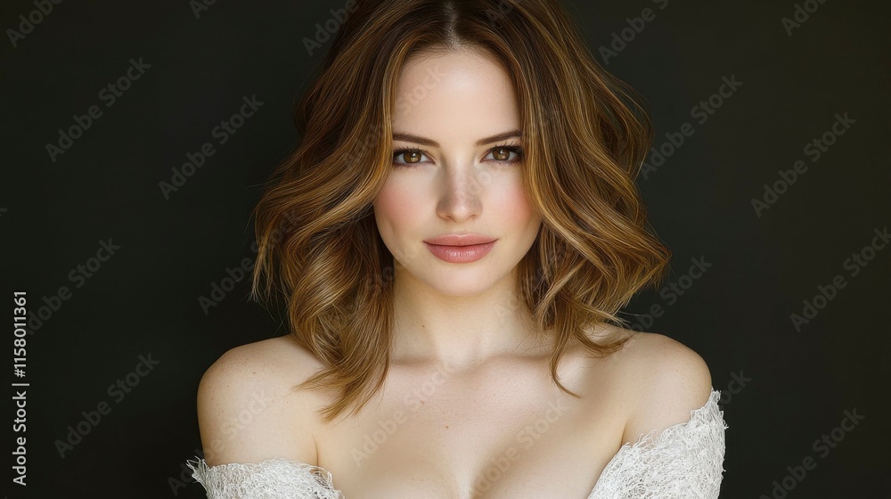 A captivating beauty portrait of a young brunette woman with warm eyes, soft lighting accentuating her facial features, and a confident yet serene expression. A captivating beauty portrait of a young brunette woman with warm eyes, soft lighting accentuating her facial features, and a confident yet serene expression.