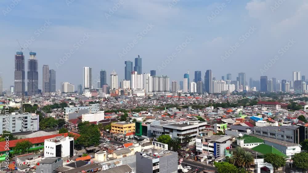 Aerial Jakarta Downtown District cityscape of Jakarta City Indoneisa Aerial Jakarta Downtown District cityscape of Jakarta City Indoneisa