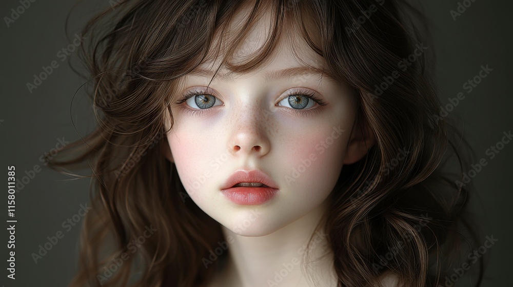 A natural beauty portrait of a young brunette, her hair gently framing her face, with minimal makeup showcasing her youthful glow and elegant presence. A natural beauty portrait of a young brunette, her hair gently framing her face, with minimal makeup showcasing her youthful glow and elegant presence.