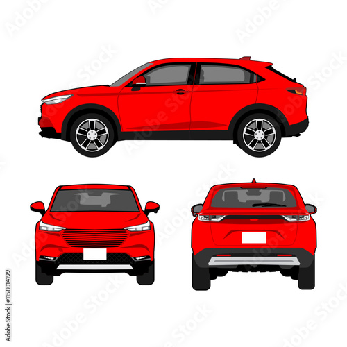vector suv car model in different view
