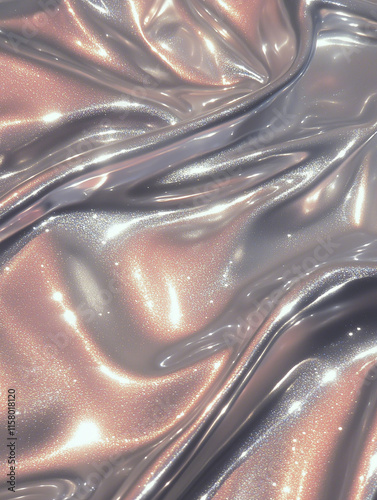 Shiny flowing metallic abstract design with stars stripes and fluid waves photo