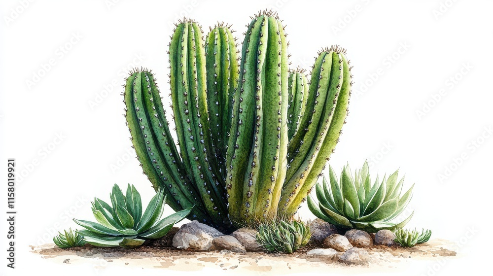 Fototapeta premium illustration of a saguaro fruit isolated on a white background saguaro