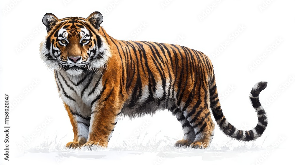 Obraz premium illustration of a tiger isolated on a white background tiger